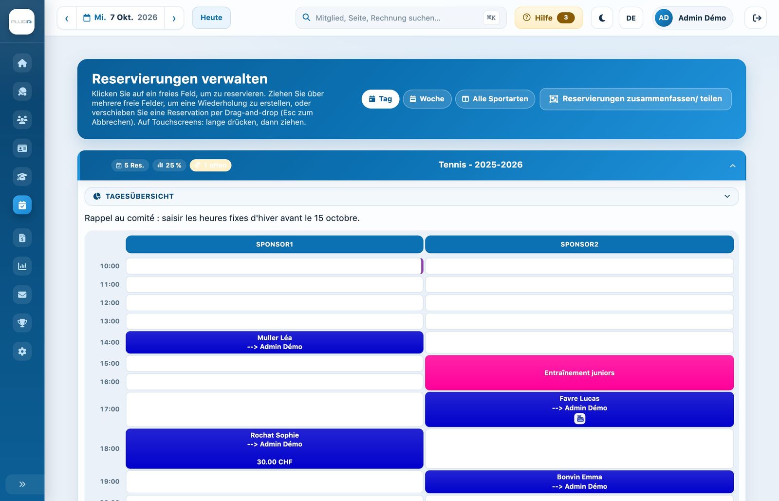 Tagesplanung in der Administration